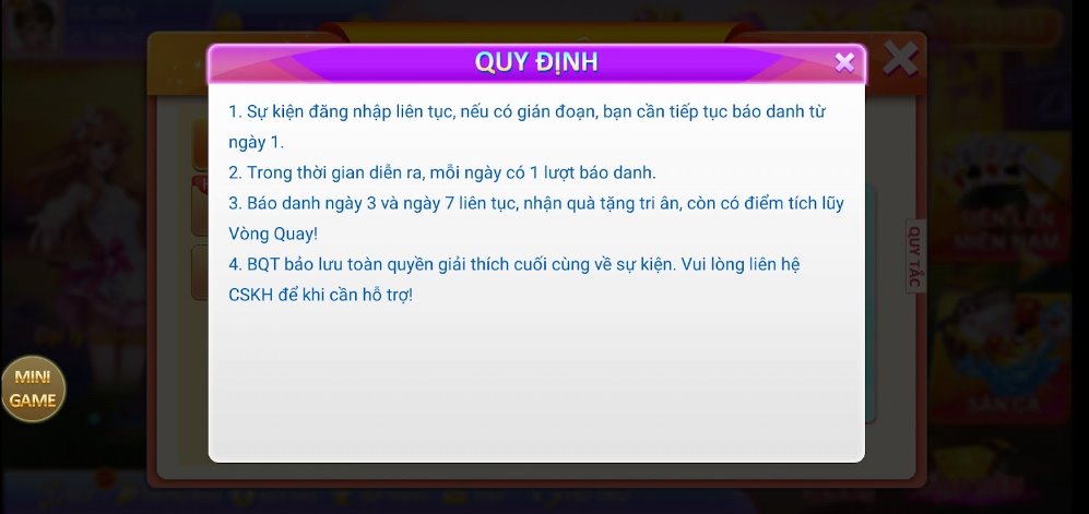 Quy định chương trình ưu đãi điểm danh hàng ngay Awin68