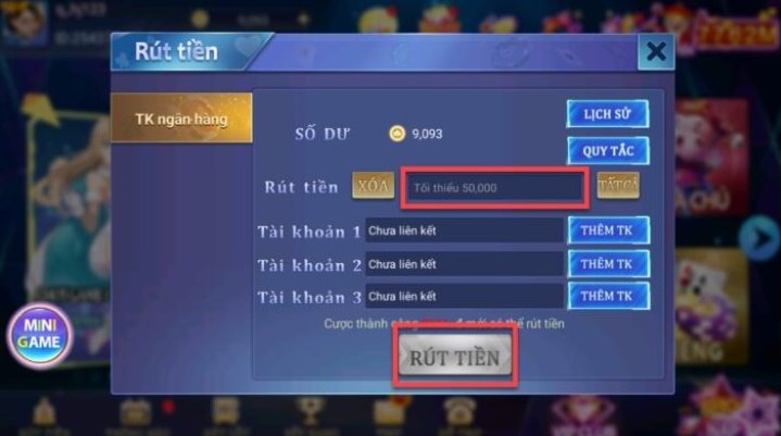 Rút tiền về tài khoản ngân hàng đã liên kết